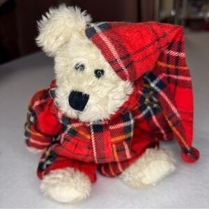 BOYDS BEAR PLUSH Bianca T Witebred RED PLAID PJ W/MATCHING HAT  ORIGINAL TAG
